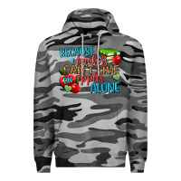 Slate Camo because teachers cant live on apples alone Premium Hoodie - NancyCooperArtShop