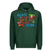 Sports Green because teachers cant live on apples alone Premium Hoodie - NancyCooperArtShop