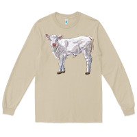 Mushroom charolais calf Long Sleeve Tee - LillyAllenDesigns