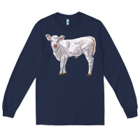 Navy charolais calf Long Sleeve Tee - LillyAllenDesigns