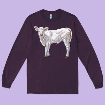 Charolais Calf Long Sleeve Tee Designed By Lillyallendesigns