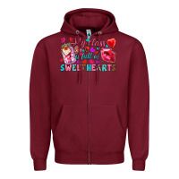 Burgundy my class is full of sweethearts Zipper Hoodie - NancyCooperArtShop