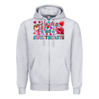 Heather Grey my class is full of sweethearts Zipper Hoodie - NancyCooperArtShop