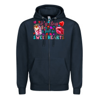 Navy my class is full of sweethearts Zipper Hoodie - NancyCooperArtShop