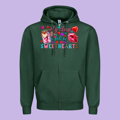 My Class Is Full Of Sweethearts Zipper Hoodie Designed By Nancycooperartshop