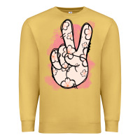 Antique Gold Floral Peace Sign Premium Sweatshirt - Jasminsmagicworld