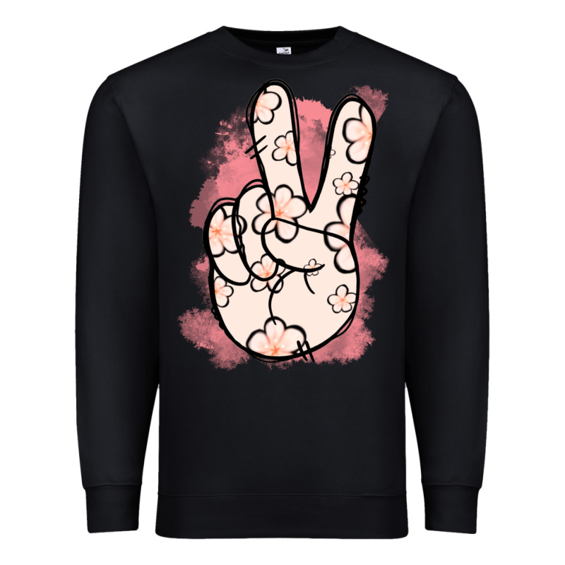 Floral Peace Sign Premium Sweatshirt by Jasminsmagicworld | Teevron