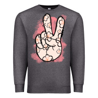Charcoal Heather Floral Peace Sign Premium Sweatshirt - Jasminsmagicworld