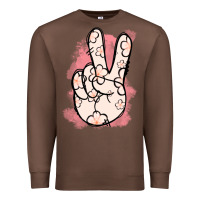 Chestnut Floral Peace Sign Premium Sweatshirt - Jasminsmagicworld