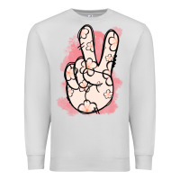 Dove Grey Floral Peace Sign Premium Sweatshirt - Jasminsmagicworld