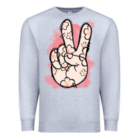 Heather Grey Floral Peace Sign Premium Sweatshirt - Jasminsmagicworld
