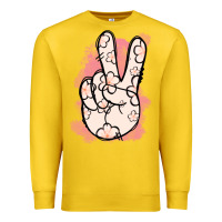 Lemon Floral Peace Sign Premium Sweatshirt - Jasminsmagicworld