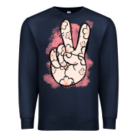 Navy Floral Peace Sign Premium Sweatshirt - Jasminsmagicworld