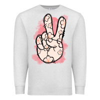 Oatmeal Heather Floral Peace Sign Premium Sweatshirt - Jasminsmagicworld