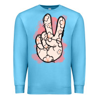 Ocean Blue Floral Peace Sign Premium Sweatshirt - Jasminsmagicworld