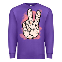 Purple Floral Peace Sign Premium Sweatshirt - Jasminsmagicworld
