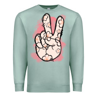 Seafoam Floral Peace Sign Premium Sweatshirt - Jasminsmagicworld
