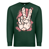 Sports Green Floral Peace Sign Premium Sweatshirt - Jasminsmagicworld