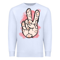 White Floral Peace Sign Premium Sweatshirt - Jasminsmagicworld