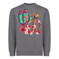 Storm cactus peace sign flowers and butterflys Heavyweight Sweatshirt - Artiststas