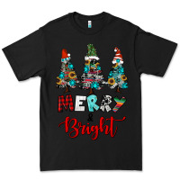 Black western trees merry and bright christmas Premium Tee - RanaPortraitStore