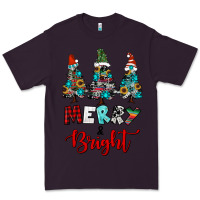 Plum western trees merry and bright christmas Premium Tee - RanaPortraitStore