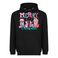 Black merry christmas pink coffee cups Heavyweight Hoodie - Jasminsmagicworld