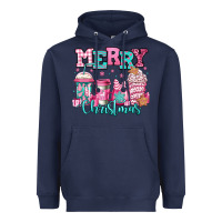Navy merry christmas pink coffee cups Heavyweight Hoodie - Jasminsmagicworld