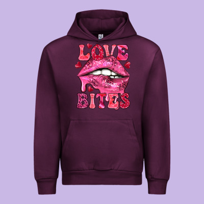Love Bites Valentine's Day Urban Hoodie Designed By Howdyjamesfarm