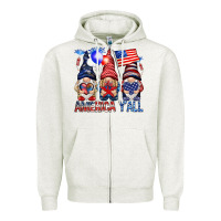 Oatmeal Heather America yall Zipper Hoodie - NancyCooperArtShop