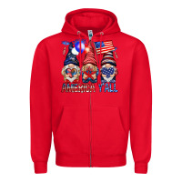 Red America yall Zipper Hoodie - NancyCooperArtShop