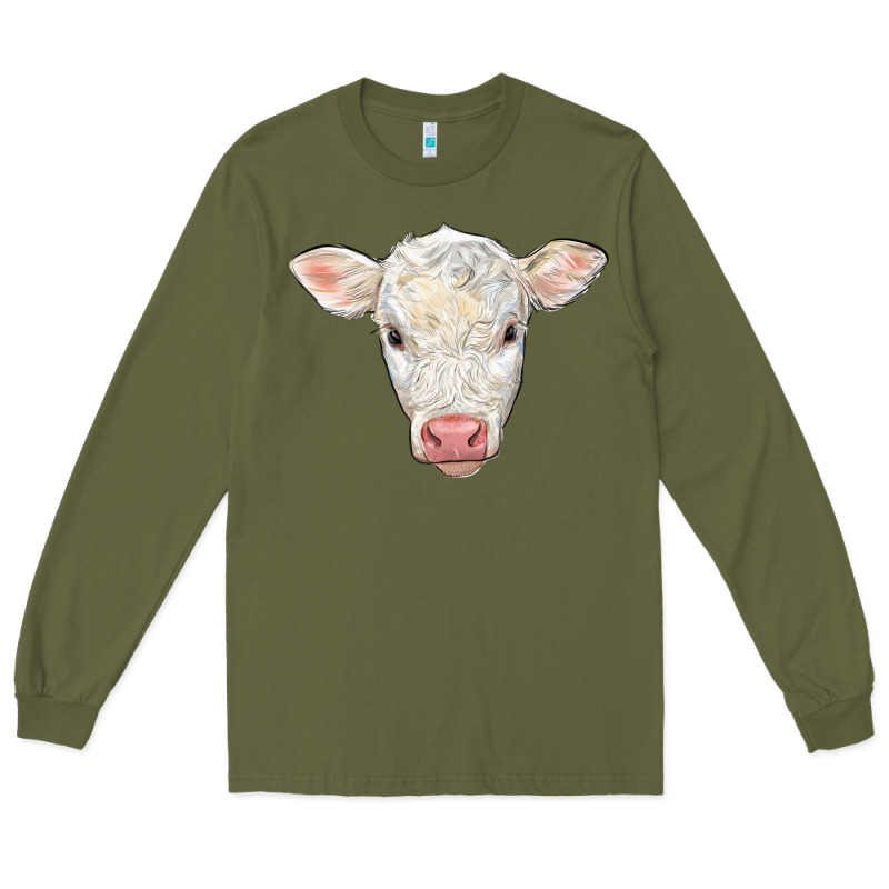 Charolais Calf Face Long Sleeve Tee by LillyAllenDesigns | Teevron