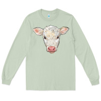 Matcha charolais calf face Long Sleeve Tee - LillyAllenDesigns