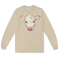 Mushroom charolais calf face Long Sleeve Tee - LillyAllenDesigns
