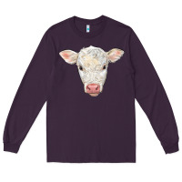Plum charolais calf face Long Sleeve Tee - LillyAllenDesigns