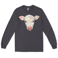 Smoke charolais calf face Long Sleeve Tee - LillyAllenDesigns