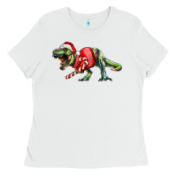 White t rex christmas Ladies Tee - RanaPortraitStore