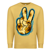 Antique Gold Yellow Glitter Sunflower Peace Sign Premium Sweatshirt - Jasminsmagicworld