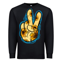 Black Yellow Glitter Sunflower Peace Sign Premium Sweatshirt - Jasminsmagicworld