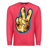 Cardinal Yellow Glitter Sunflower Peace Sign Premium Sweatshirt - Jasminsmagicworld