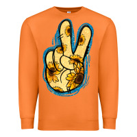 Carrot Yellow Glitter Sunflower Peace Sign Premium Sweatshirt - Jasminsmagicworld