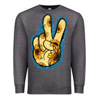 Charcoal Heather Yellow Glitter Sunflower Peace Sign Premium Sweatshirt - Jasminsmagicworld