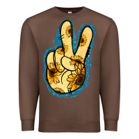 Chestnut Yellow Glitter Sunflower Peace Sign Premium Sweatshirt - Jasminsmagicworld