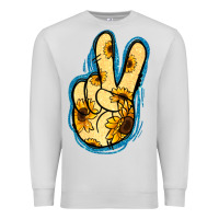Dove Grey Yellow Glitter Sunflower Peace Sign Premium Sweatshirt - Jasminsmagicworld