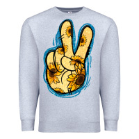 Heather Grey Yellow Glitter Sunflower Peace Sign Premium Sweatshirt - Jasminsmagicworld