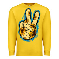 Lemon Yellow Glitter Sunflower Peace Sign Premium Sweatshirt - Jasminsmagicworld