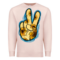 Pale Pink Yellow Glitter Sunflower Peace Sign Premium Sweatshirt - Jasminsmagicworld