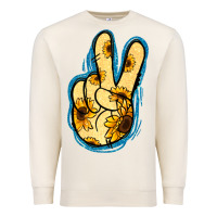 Sandshell Yellow Glitter Sunflower Peace Sign Premium Sweatshirt - Jasminsmagicworld