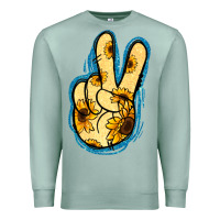 Seafoam Yellow Glitter Sunflower Peace Sign Premium Sweatshirt - Jasminsmagicworld