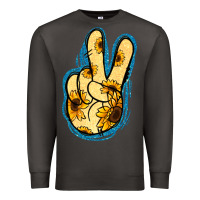 Smoke Yellow Glitter Sunflower Peace Sign Premium Sweatshirt - Jasminsmagicworld